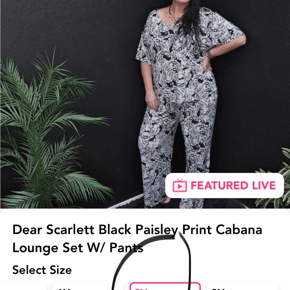 Brand New Dear Scarlett Cabana Set Black Paisley size 2X